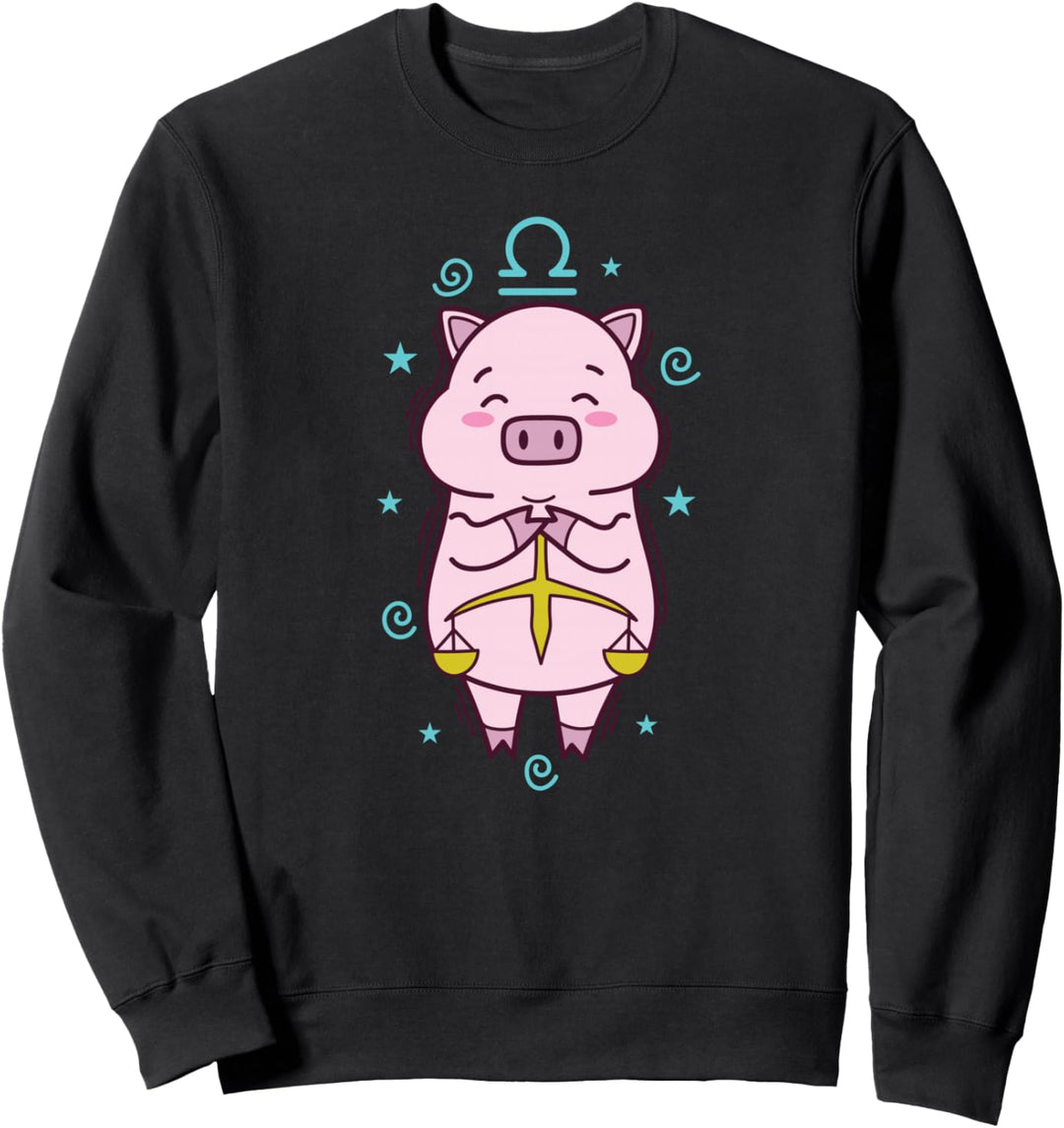 Sternzeichen Waage als Schweine-Horoskop Sweatshirt