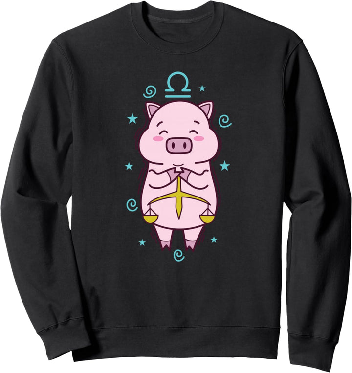 Sternzeichen Waage als Schweine-Horoskop Sweatshirt