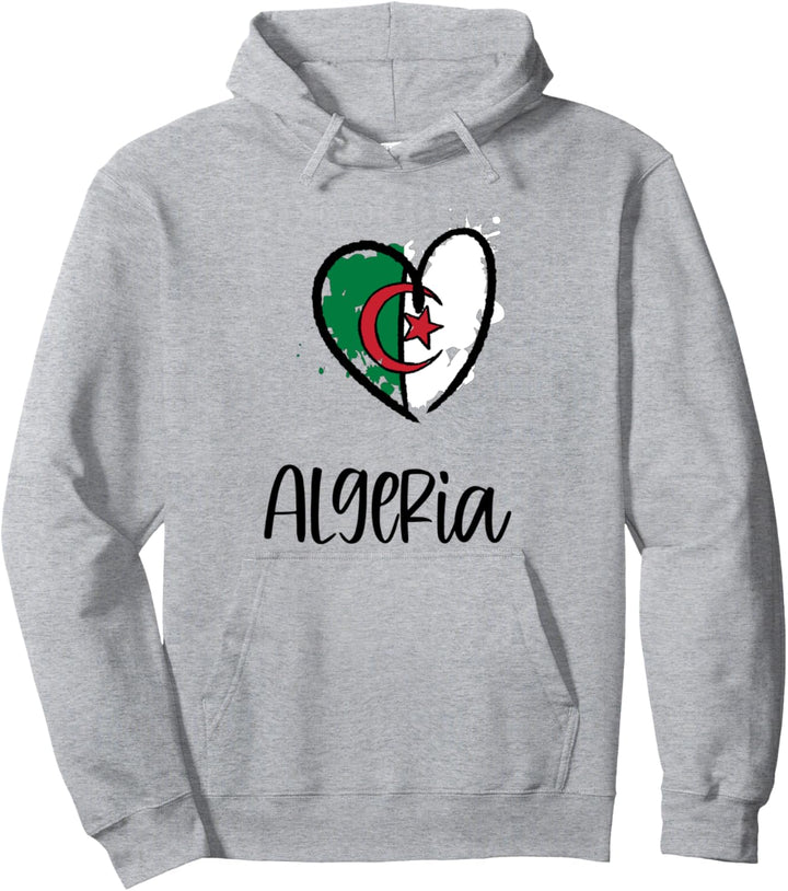 Algeria Heart Art Flag Cute Africa Arabic Algerian Gift Pullover Hoodie