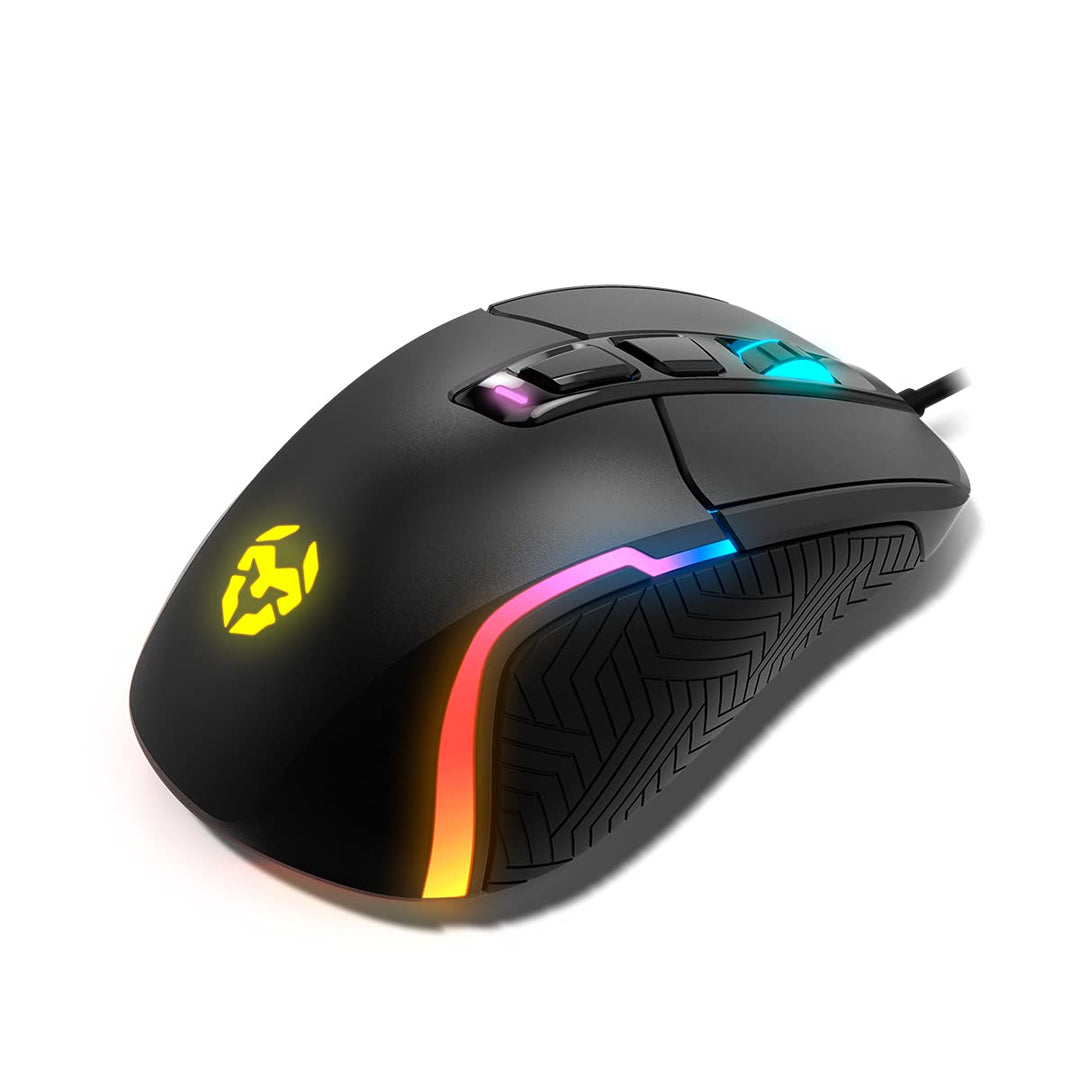 KROM KICK - Gaming-Maus, RGB Rainbow, PixArt 3327 optischer Sensor bis zu 12000 DPI, 6 DPI-Stufen (8