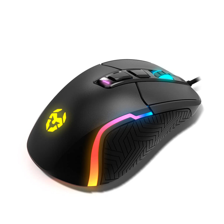 KROM KICK - Gaming-Maus, RGB Rainbow, PixArt 3327 optischer Sensor bis zu 12000 DPI, 6 DPI-Stufen (8