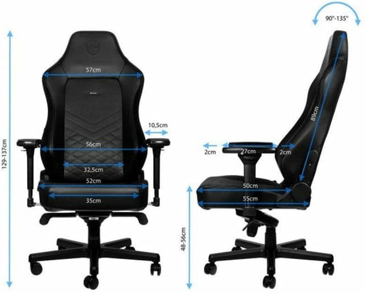 noblechairs Hero Gaming Stuhl 150 kg Belastbarkeit, PU-Kunstleder Bürostuhl Ergonomisch, Gamer Sesse