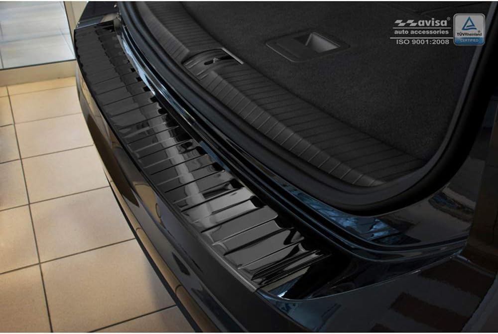 Spiegelschwarz Edelstahl Heckstossstangenschutz kompatibel mit Volkswagen Touran III 2015- inkl. R-L