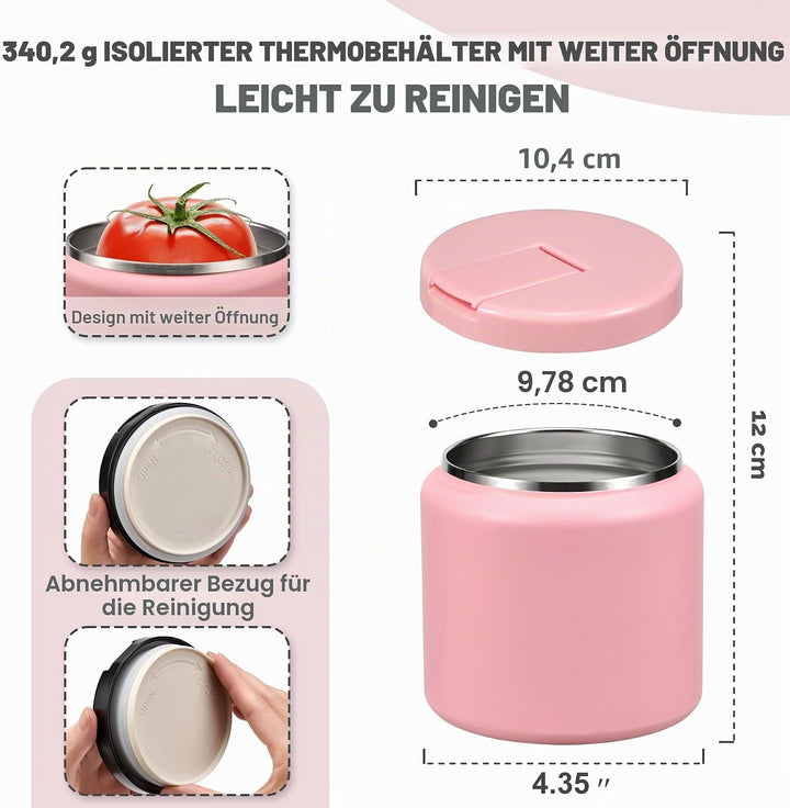 Itslife Thermobehälter für Essen 760ml, Thermo Lunchbox Kinder mit Schnallendeckel und Löffel, Warmh