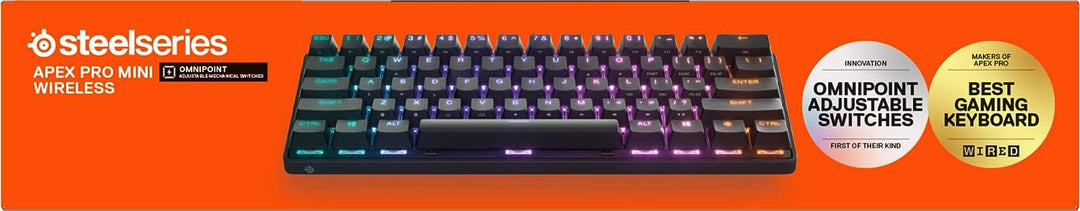 SteelSeries Apex Pro Mini Wireless HyperMagnetic Gaming-Tastatur – Die weltweit schnellste Tastatur