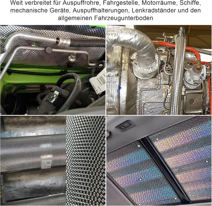 Hitzeschutz Hitzeblech Geprägte, 100cm x 40cm Aluminium Hitzeschutzblech Platte Schlauch Rohrisolier