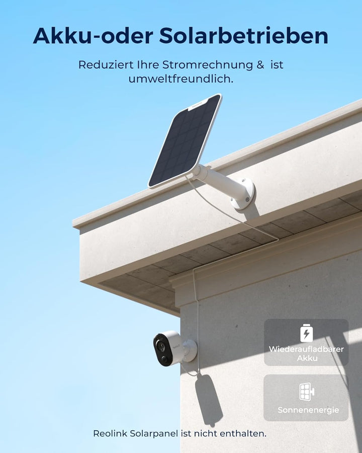 Reolink 2K 4MP Akku Überwachungskamera Aussen mit Personen-/Fahrzeugerkennung, 2,4/5GHz WLAN Batteri