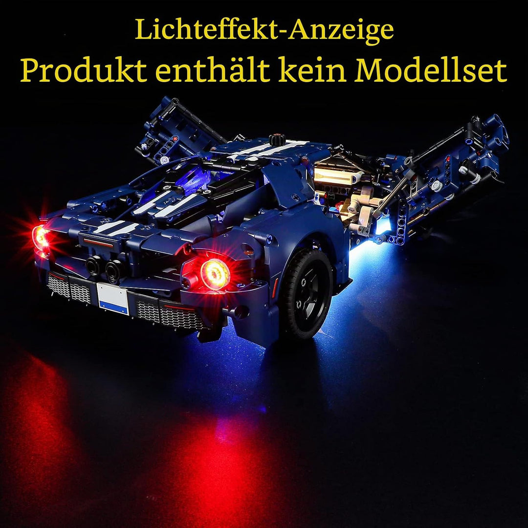 GEAMENT LED Licht-Set Kompatibel mit Lego Ford GT 2022 - Beleuchtungsset für Technic 42154 (Modell-S