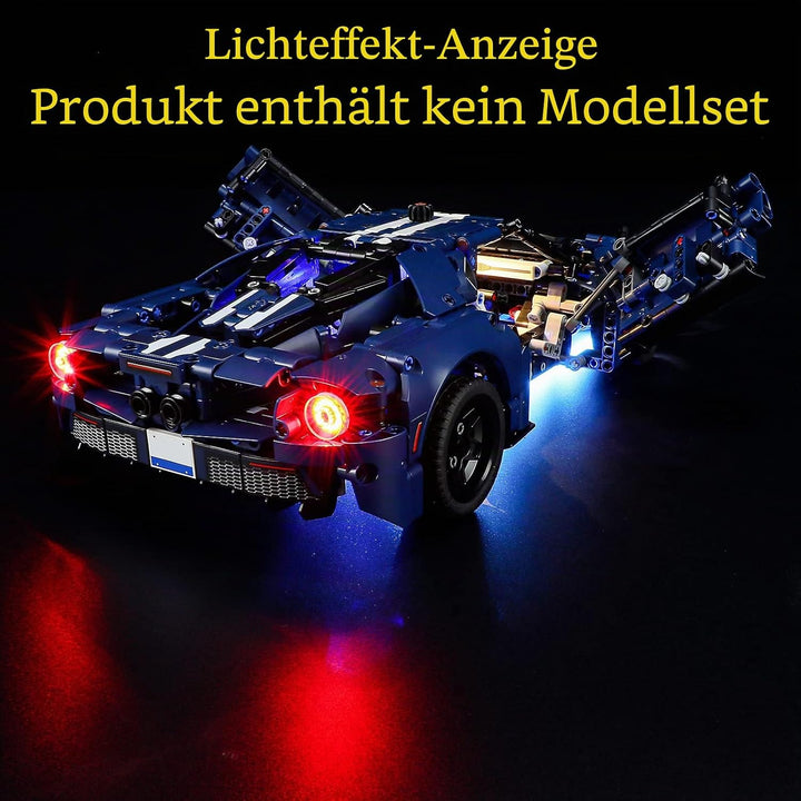 GEAMENT LED Licht-Set Kompatibel mit Lego Ford GT 2022 - Beleuchtungsset für Technic 42154 (Modell-S