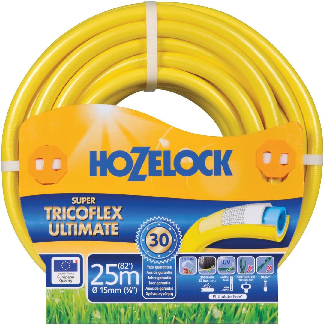 Hozelock 139071 Super Tricoflex Ultimate 15 mm x 25 m, Gelb, 50x40x30 cm, 50x40x30 cm