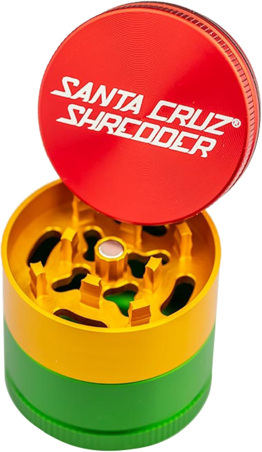 Santa Cruz Shredder Kräutermühle aus Metall, gerändelt, für stärkeren Griff, 3 Stück, klein, 4,3 cm