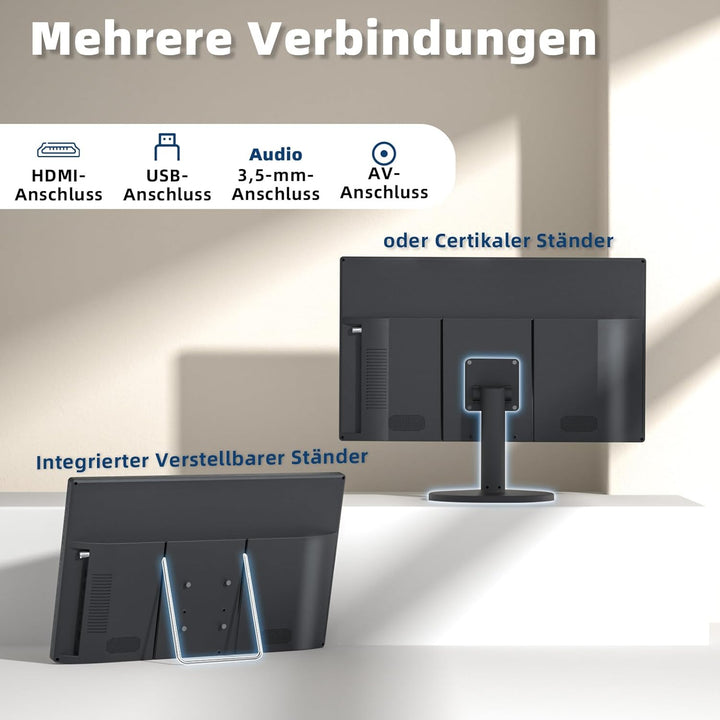 DESOBRY 1080P 22 Zoll Mini Fernseher, HDMI USB AV-Eingang, Kleiner Fernseher mit Antenne und DVB-T2-