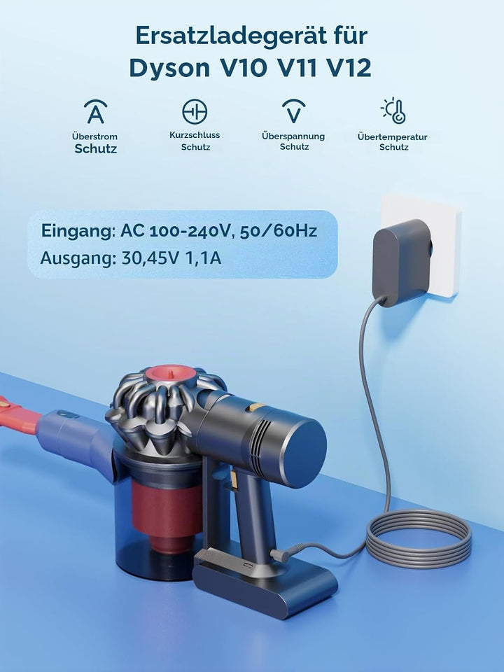 30.45V LadeKabel Ladegerät für Dyson V10 V11 V12 V15 SV12 SV14 SV15 SV16 SV20 SV22, Netzteil für Dys