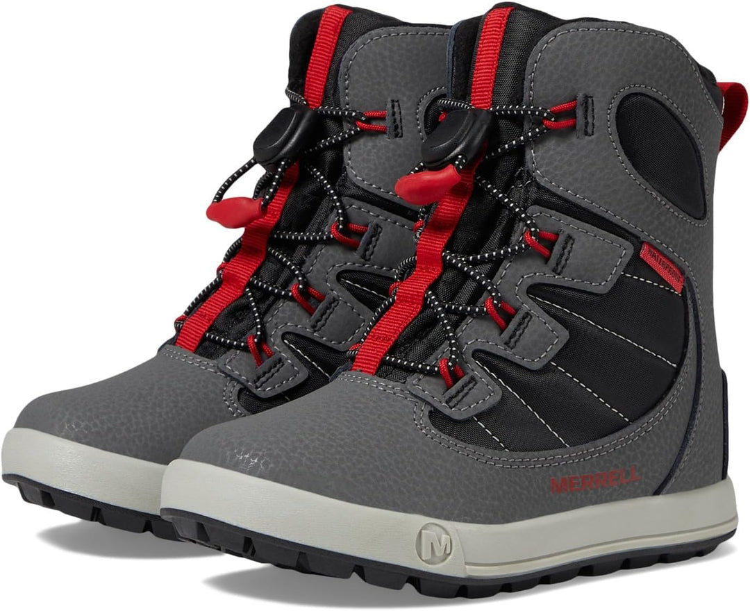 Merrell Unisex Snow Bank 4.0 WTRPF Schneestiefel 32 EU Grey Black Red, 32 EU Grey Black Red
