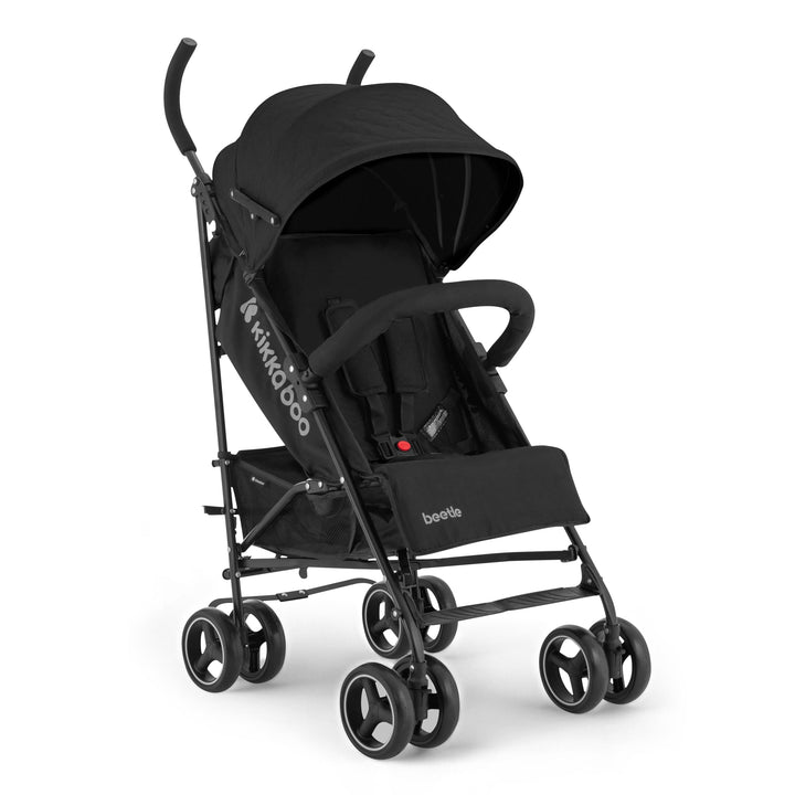 KikkaBoo BEETLE Kinderwagen, Kinderwagen bis 22 kg, faltbar, leicht, kompakt, Schwarz, Schwarz