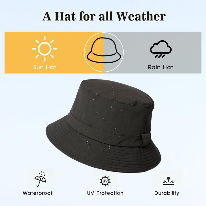Comhats Regenhut Unisex für Damen Herren Wasserdichter Bucket hat Faltbar Eimerhut Strand Surfen Ang
