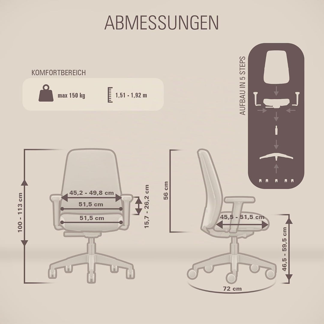 Interstuhl Style Soft Ergonomischer Bürostuhl – Gepolsterter Schreibtischstuhl mit Automatik-Mechani