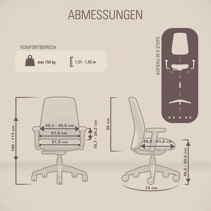 Interstuhl Style Soft Ergonomischer Bürostuhl – Gepolsterter Schreibtischstuhl mit Automatik-Mechani