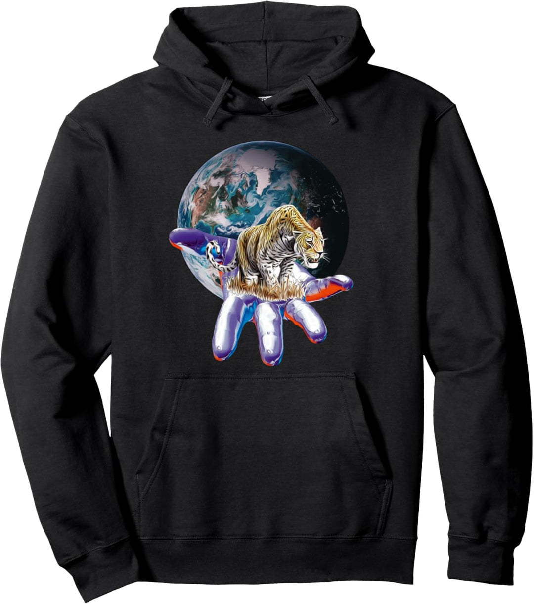 Leopard Motiv Raubkatzen Afrika Katzen buntes Leoparden Pullover Hoodie