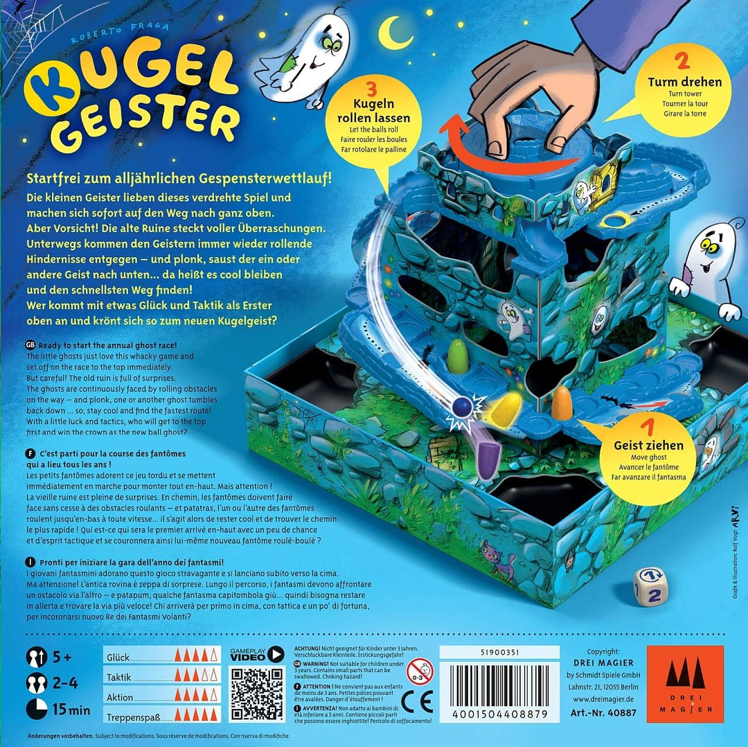 Schmidt Spiele 40887 Kugelgeister, DREI Magier Kinderspiel, bunt