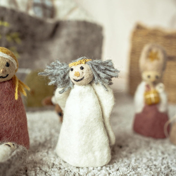 Gry & SIF handgemachter Weihnachtsengel aus Filz, Weihnachtsdeko, Weihnachtskrippe Kinder, Weihnacht
