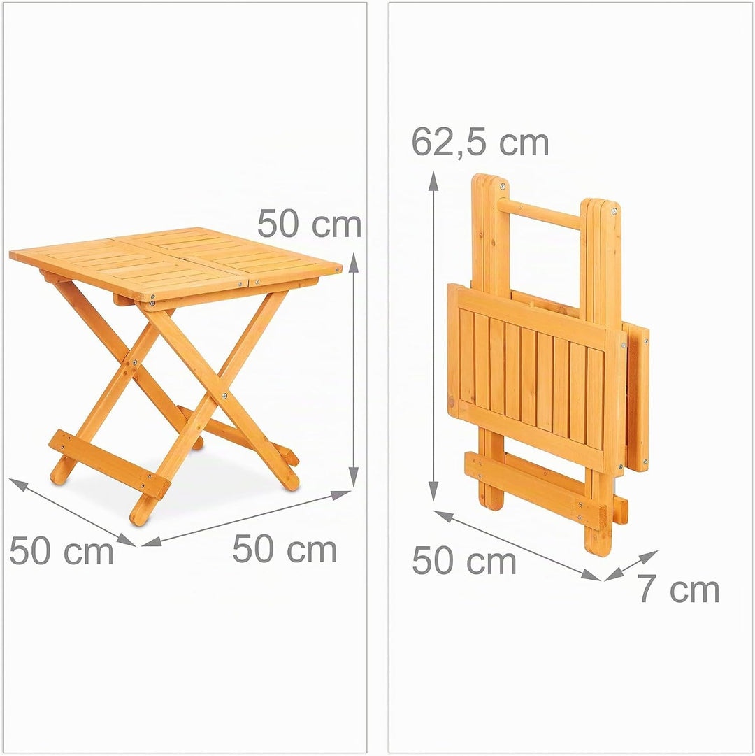 Relaxdays Klapptisch aus Holz, für Wohnzimmer, Balkon &amp; Terrasse, tragbar, stabil, Beistelltisch HBT