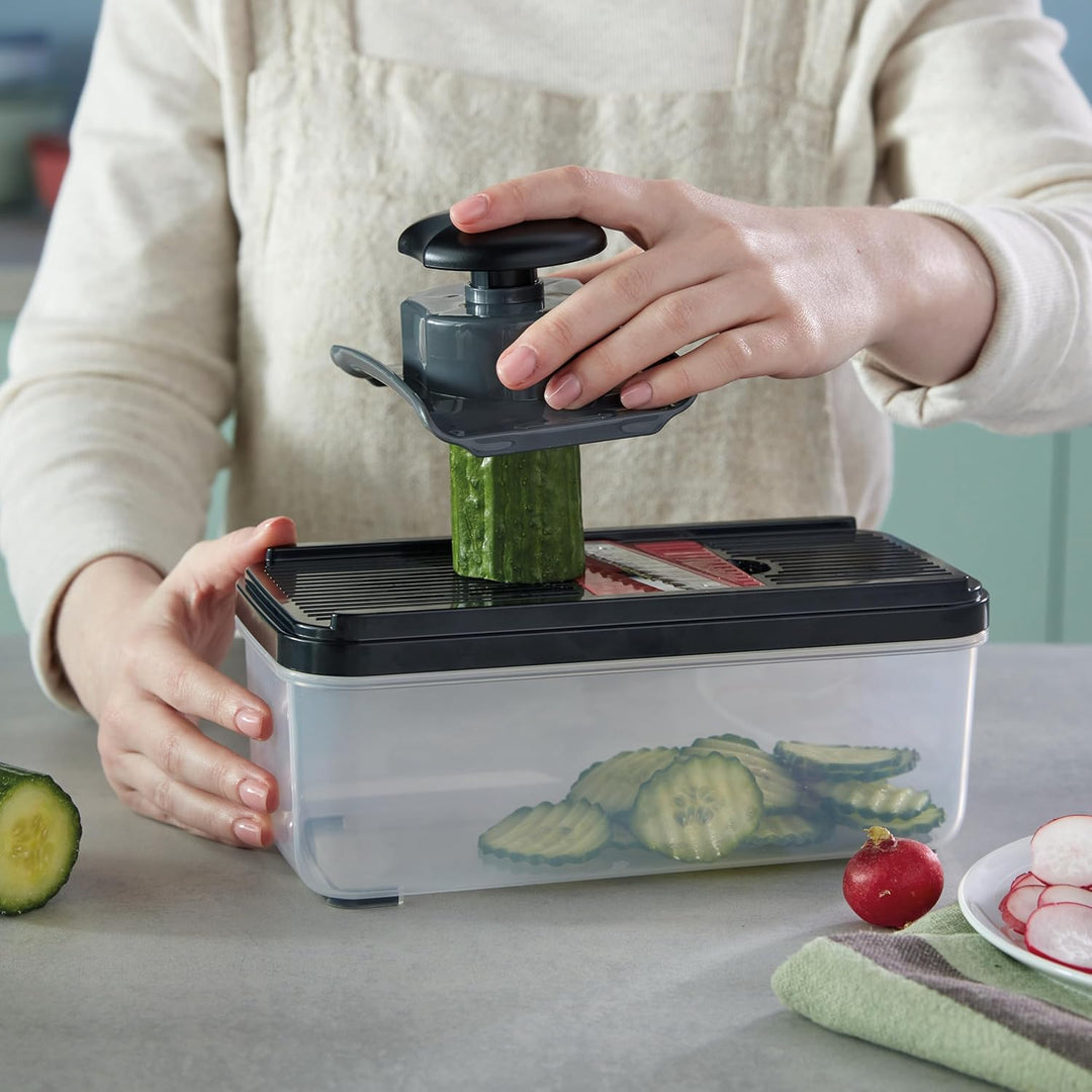 Richardson Sheffield Gemüsehobel, 12 in 1 Mandoline, Küchenset, Edelstahl Küchenhobel, Reibe, Schnei