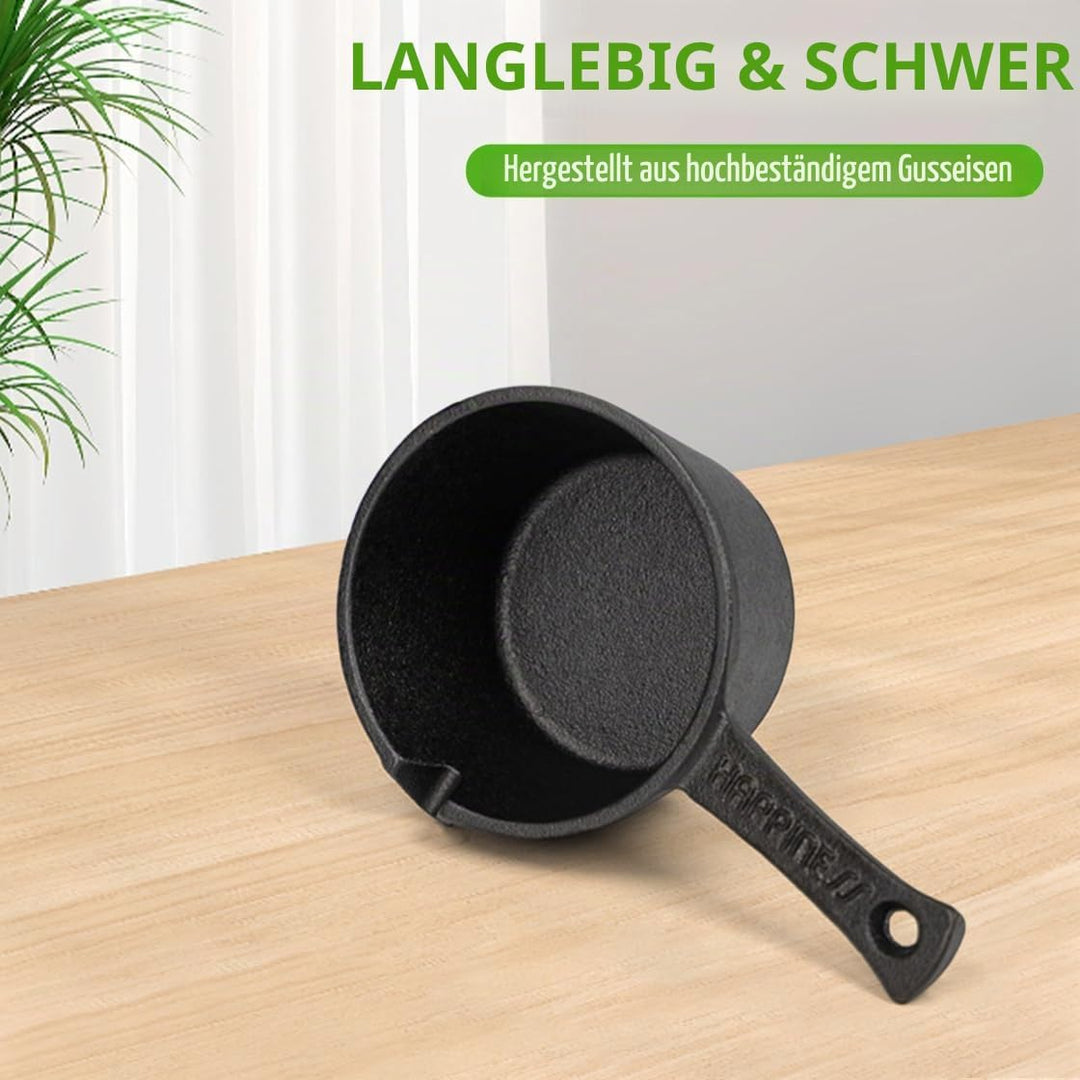Gusseisen-Sossentopf und Silikon-Backpinsel-Set zum Grillen, Grillen, Küche, Kochen, Smoker, Geschen