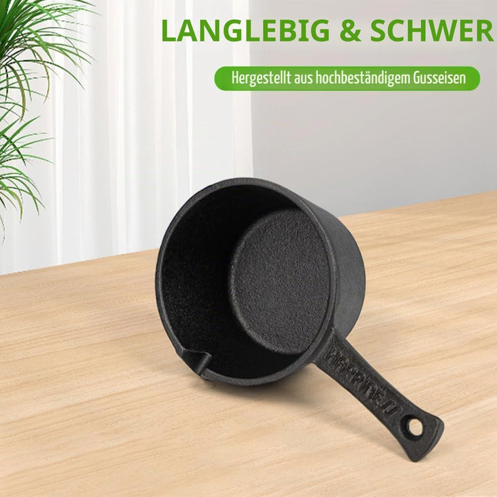 Gusseisen-Sossentopf und Silikon-Backpinsel-Set zum Grillen, Grillen, Küche, Kochen, Smoker, Geschen