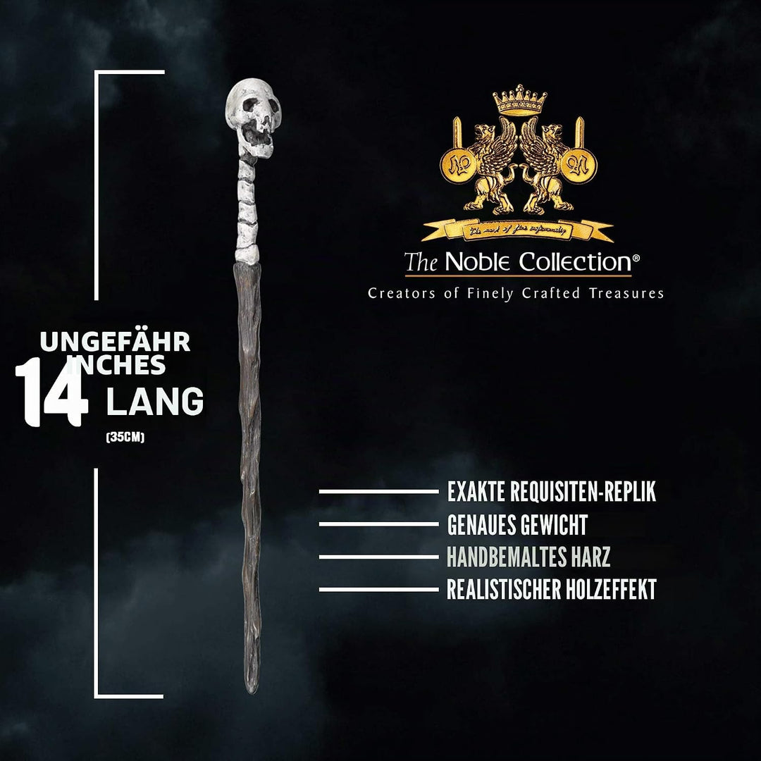 The Noble Collection - Death Eater Skull Character Wand - 14in (35cm) Wizarding World Wand with Name