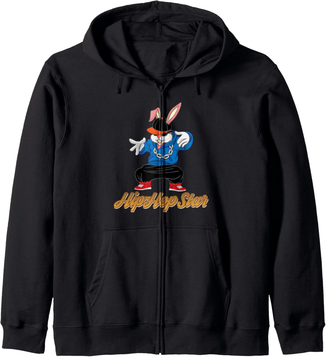 Lustiges Kaninchen Hip-Hop Hoppeln Wortspiel Hase Kapuzenjacke