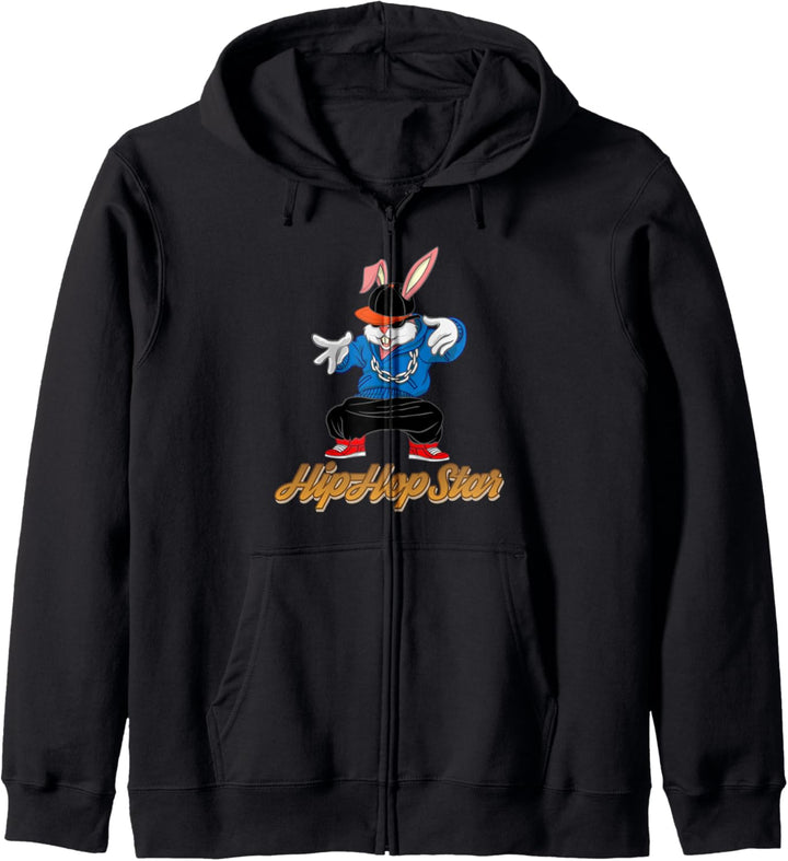 Lustiges Kaninchen Hip-Hop Hoppeln Wortspiel Hase Kapuzenjacke