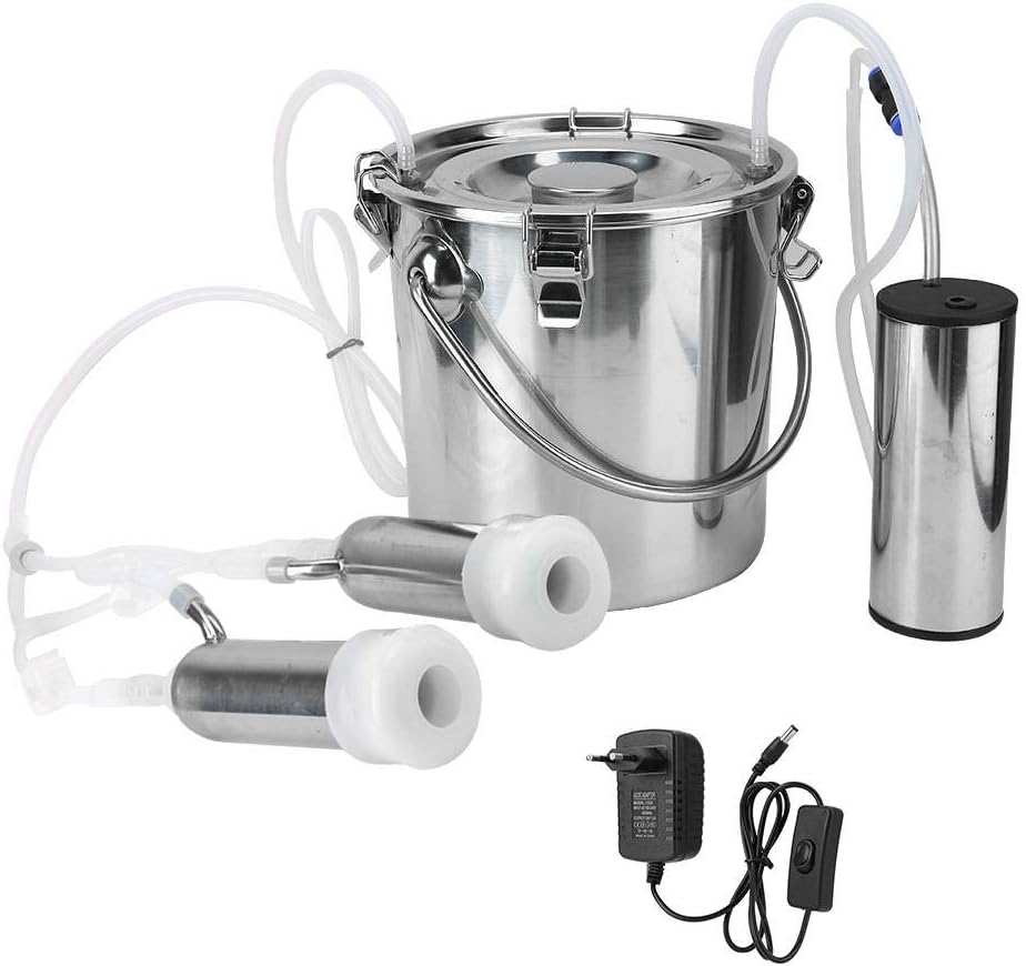 GOTOTOP 100-240V Melkmaschine für Kühe Ziegen Edelstahl Elektrisches System Melker Mini Haushaltsvak