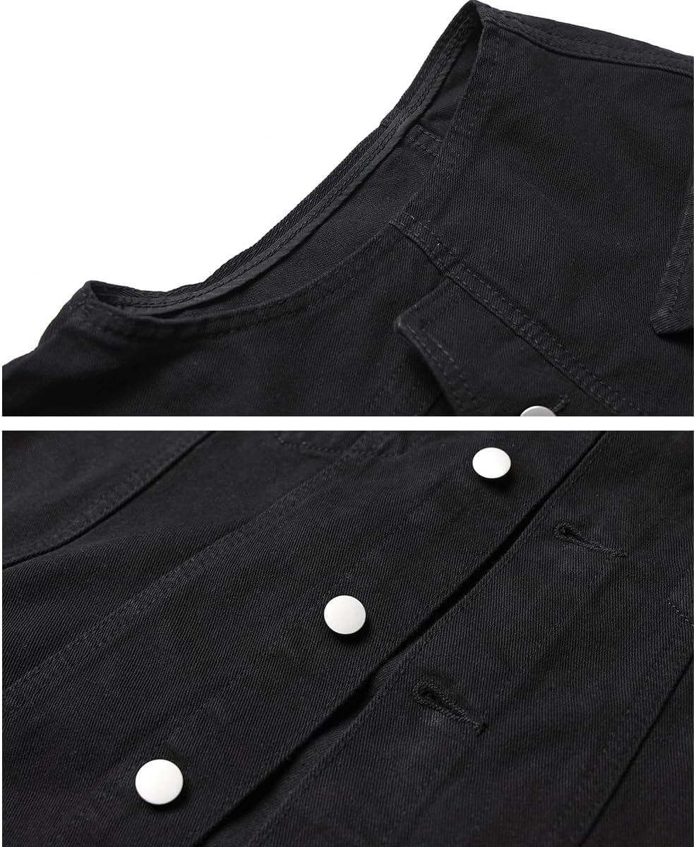 Herren Denim Weste Vintage Kutte Jeans Weste Ärmellose Jacke Motorradweste Jeansweste für Männer Sch