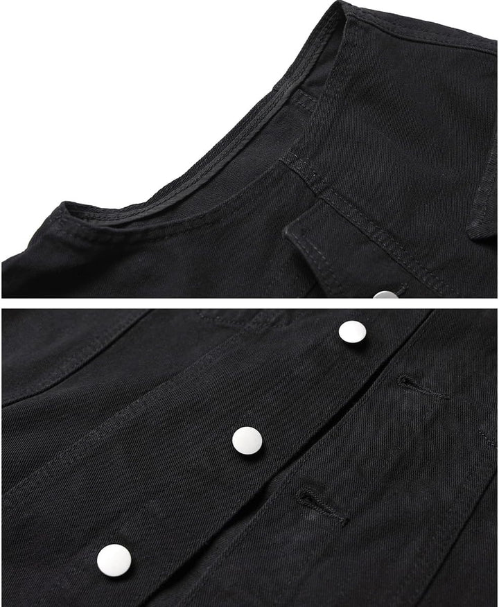 Herren Denim Weste Vintage Kutte Jeans Weste Ärmellose Jacke Motorradweste Jeansweste für Männer Sch