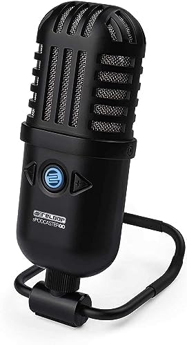Reloop sPodcaster Go - Professionelles USB-Mikrofon mit vormontiertem Tischständer für Podcasting, S