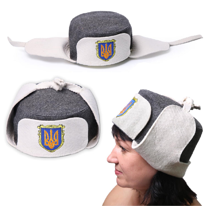 PetriStor Traditioneller Saunahut Earflap - Saunahut für Damen - Wolle Saunahut - Saunahut für Herre