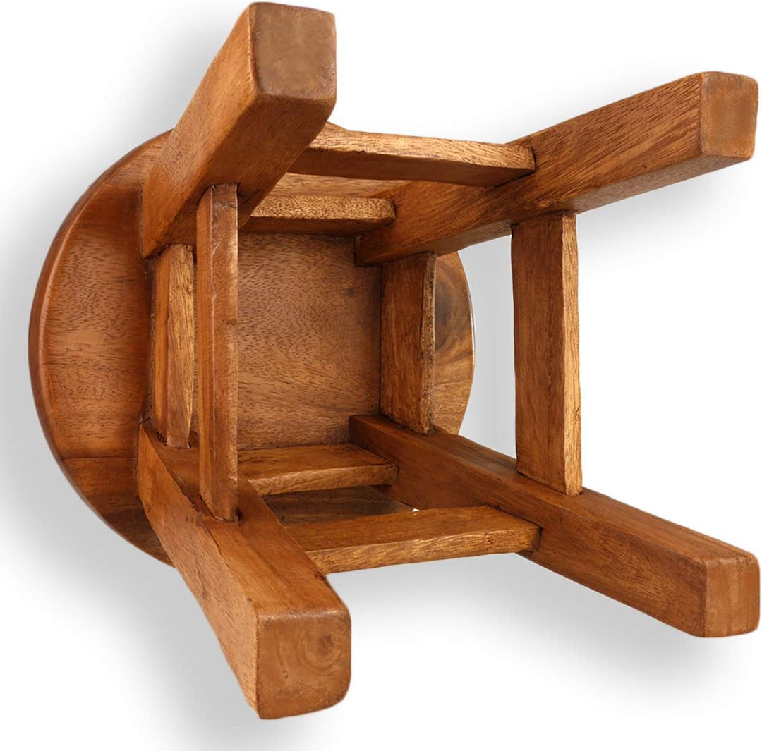 ART-CRAFT Vielseitiger Kinderhocker Holzhocker rund aus Massivholz Motiv Pirat mit Flagge mit vielen