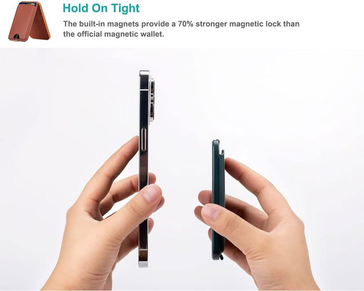 HAOBOBRO - MagSafe Wallet mit Standfunktion - Magnetischer Leder Kartenhalter - Kompatibel mit iPhon