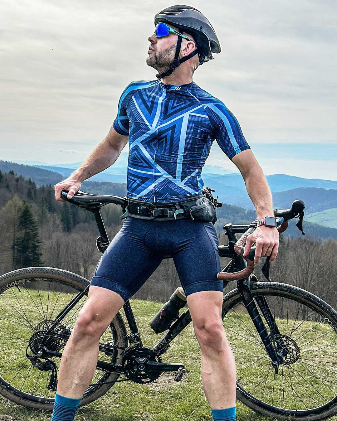 Wulibike Radtrikot Herren Langarm - Rennrad Trikot Herren Reissverschluss mit Taschen, Sommer Atmung