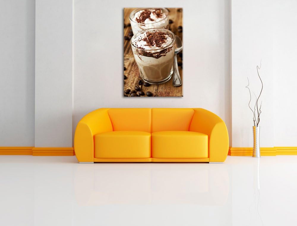 Leckerer Cappuccino mit Schokostreusel Format: 100x70 auf Leinwand, XXL riesige Bilder fertig gerahm
