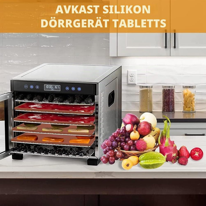 Nagoyuki Silikon Dörrbleche mit Obst Lederschalen für Flüssiges Obst Fleisch Gemüse mit Silikonschab