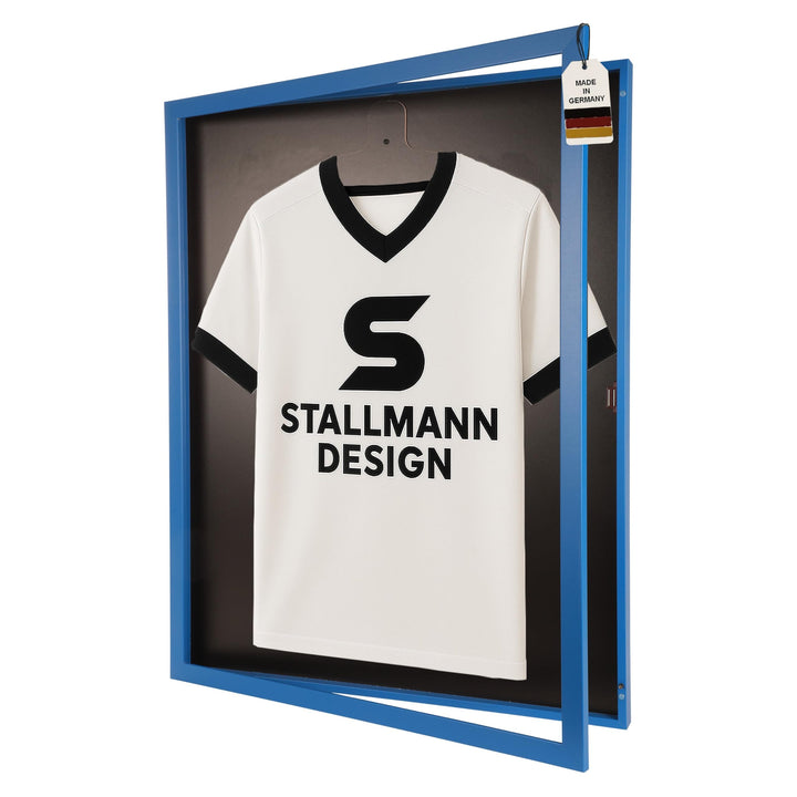 Trikotrahmen mit Drehtür – 'Blau' - Rückwand Schwarz | Grösse: 90x70cm - von vorne bestückbar - stab