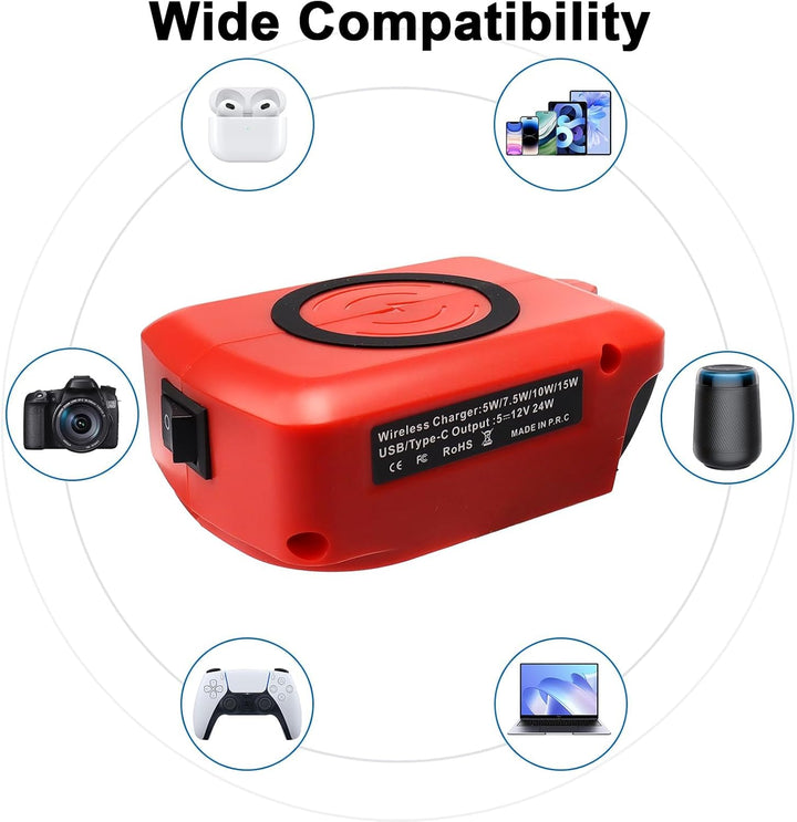 18 V mobiler kabelloser tragbarer Ladeadapter, Ladegerät für Einhell Power X-Change, universelle 15