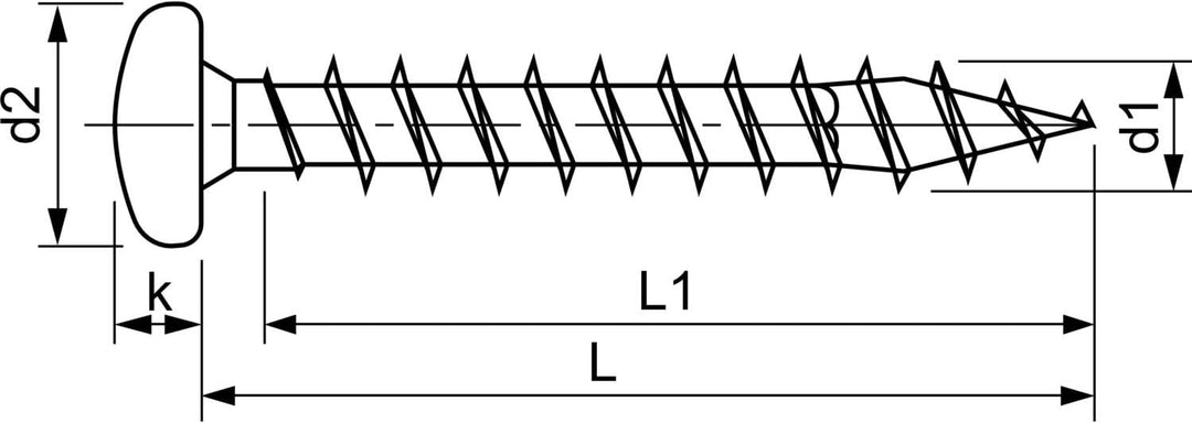 SPAX Universalschraube, 4,5 x 20 mm, 1000 Stück, Kreuzschlitz Z2, Halbrundkopf, Vollgewinde, 4CUT, W