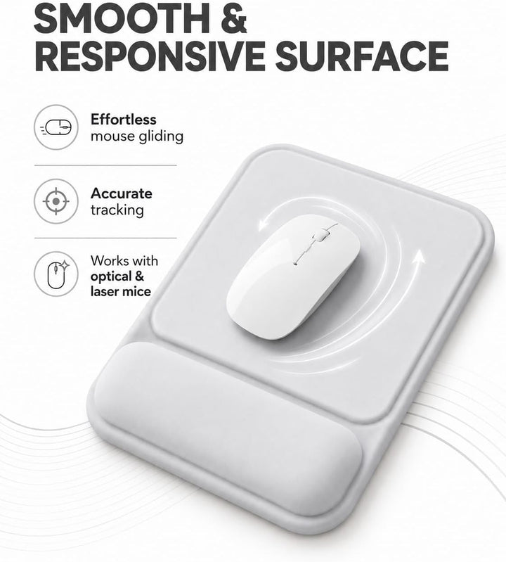 Mauspad mit gelkissen Handgelenkauflage,mousepad ergonomisch Vertieftes Anti-Druck Design, Rutschfes