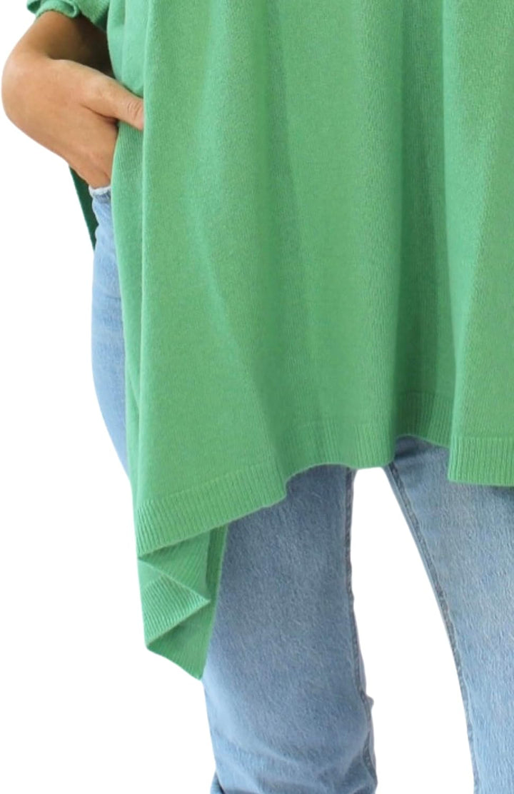 Win's Cashmere Poncho - Made in Italy Einheitsgrösse mandelgrün, Einheitsgröße mandelgr&#x
