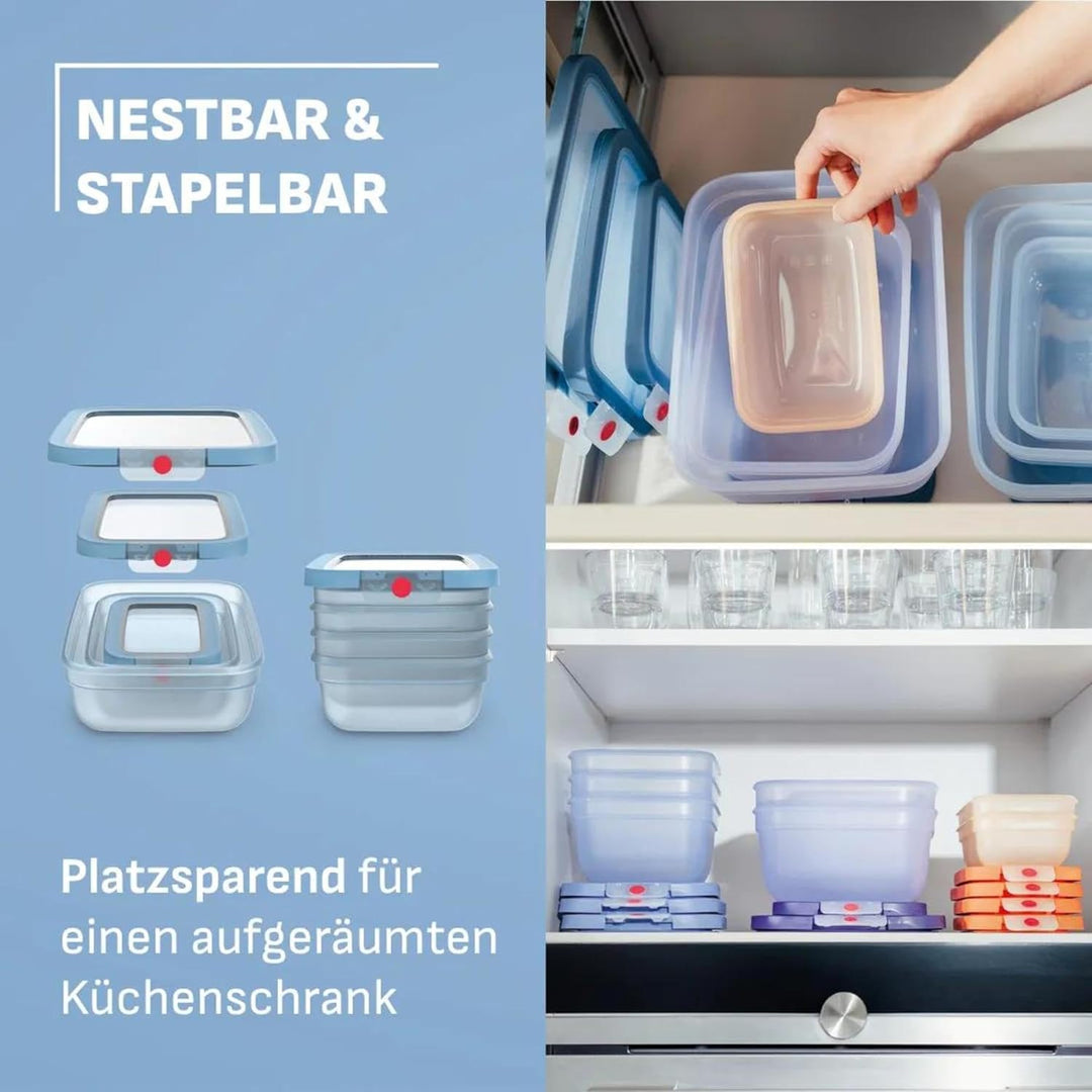 EMSA oneClick Frischhaltedosen, 0,75L, 1,5L, 3,0L, Lebensmittel 2 x länger frisch, 100% dicht, Made
