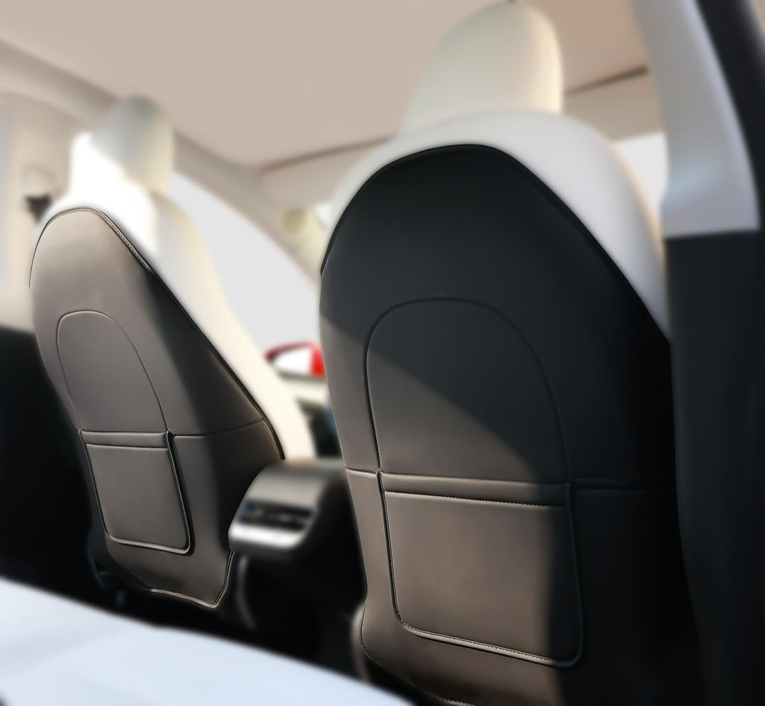 2 Stück für Tesla Model 3 Model Y, Leder-Sitzrückenschutz, Zubehör 2024 2025, Kinder-Kick-Matten, Si