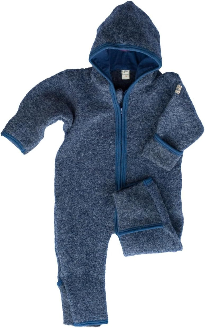 Lilano Wollfilz Winteranzug mit gefütterter Kapuze, 80% Wolle, 20% Bio-Baumwolle, Unisex, Natur, 3-6
